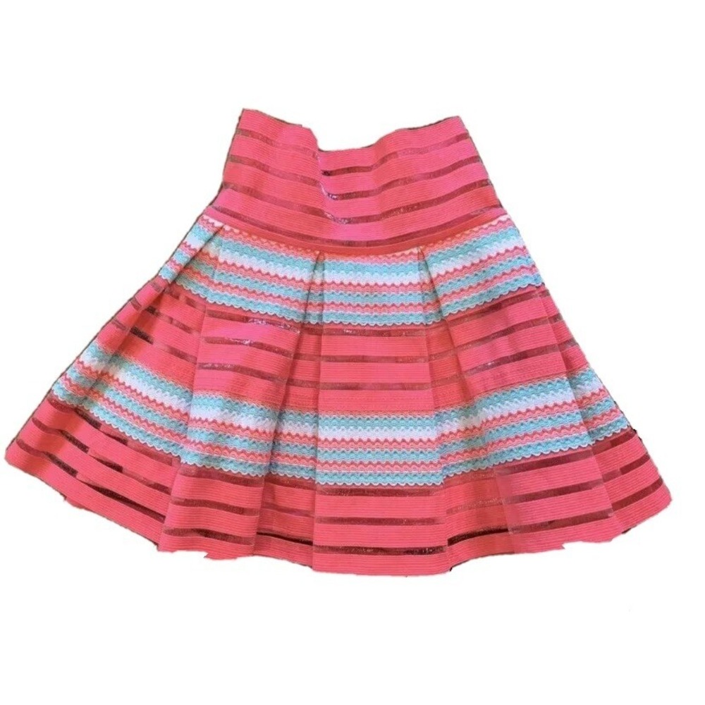 Emma & Elsa Girls Skirt 4-6X New with Tags Lined Pink Blue White High Waist Zip